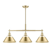 Golden - 3306-LP BCB-BCB - Three Light Linear Pendant - Orwell - Brushed Champagne Brass