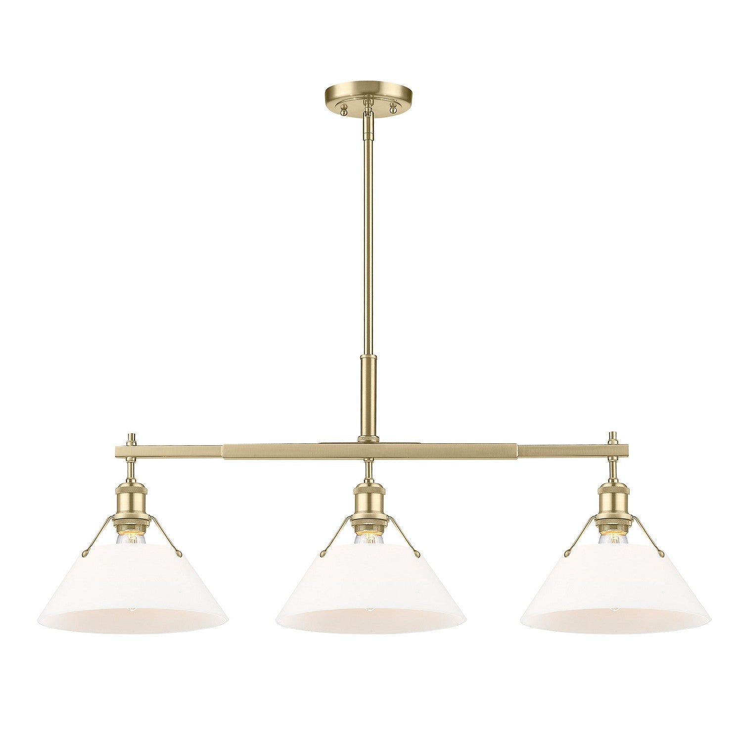 Golden - 3306-LP BCB-OP - Three Light Linear Pendant - Orwell - Brushed Champagne Brass