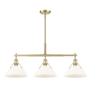Golden - 3306-LP BCB-OP - Three Light Linear Pendant - Orwell - Brushed Champagne Brass