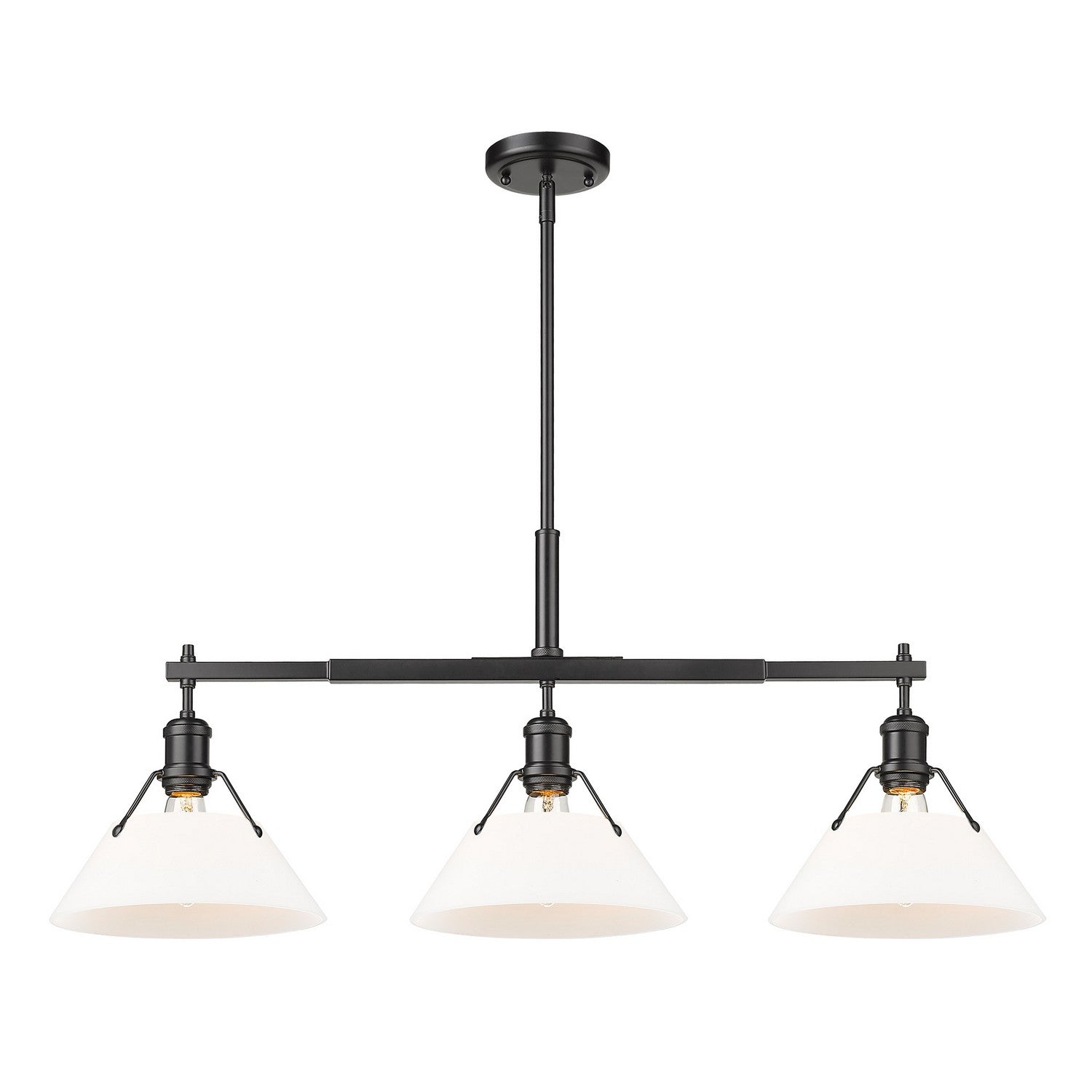 Golden - 3306-LP BLK-OP - Three Light Linear Pendant - Orwell - Matte Black