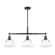 Golden - 3306-LP BLK-OP - Three Light Linear Pendant - Orwell - Matte Black