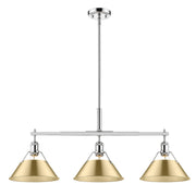 Golden - 3306-LP CH-BCB - Three Light Linear Pendant - Orwell - Chrome