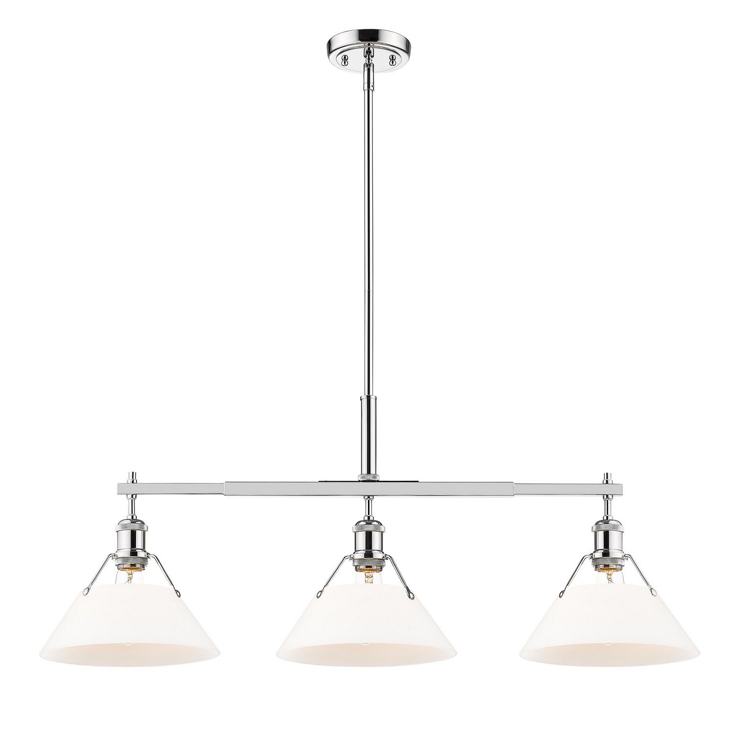 Golden - 3306-LP CH-OP - Three Light Linear Pendant - Orwell - Chrome