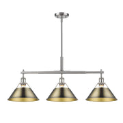Golden - 3306-LP PW-AB - Three Light Linear Pendant - Orwell - Pewter