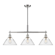 Golden - 3306-LP PW-CLR - Three Light Linear Pendant - Orwell - Pewter