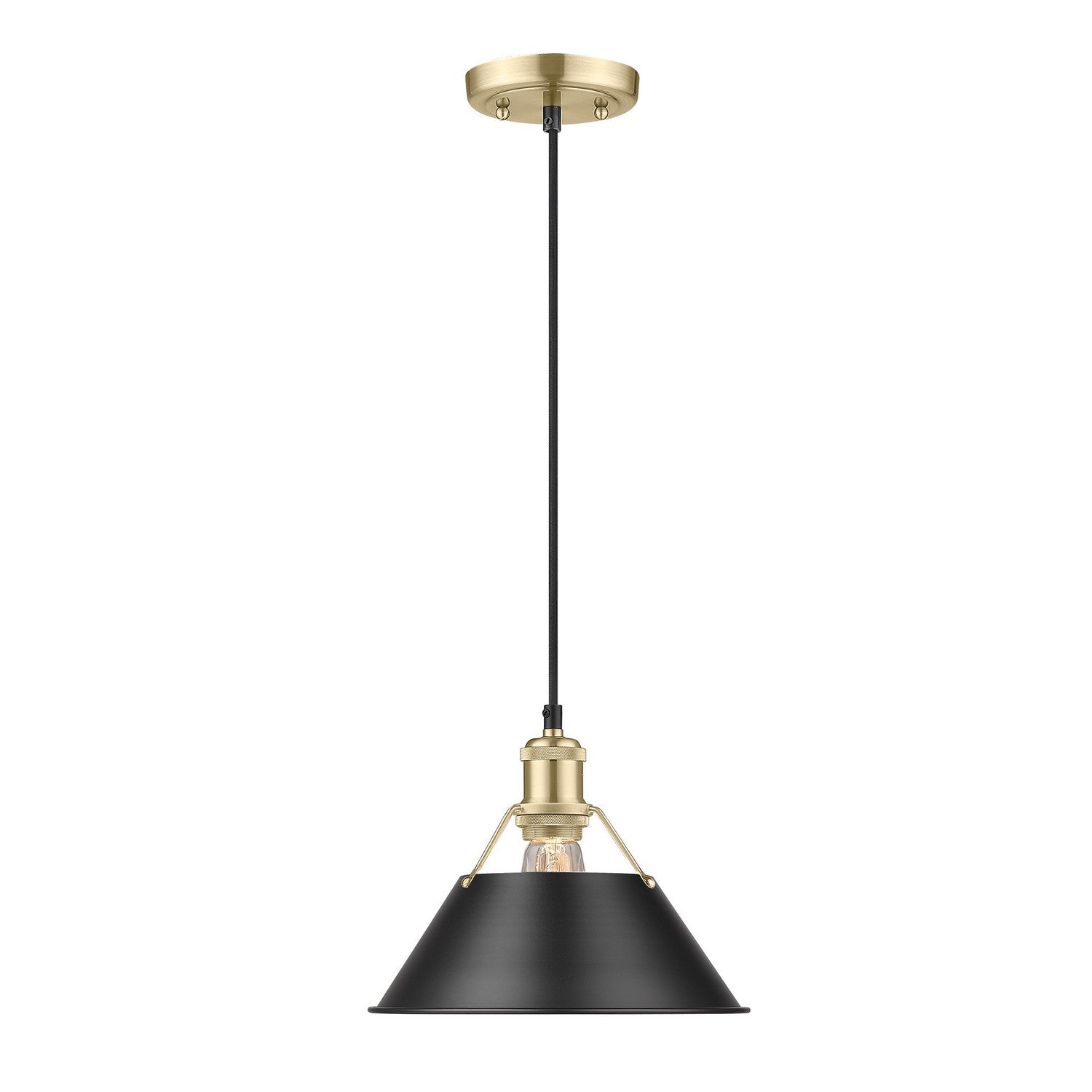 Golden - 3306-M BCB-BLK - One Light Pendant - Orwell - Brushed Champagne Brass