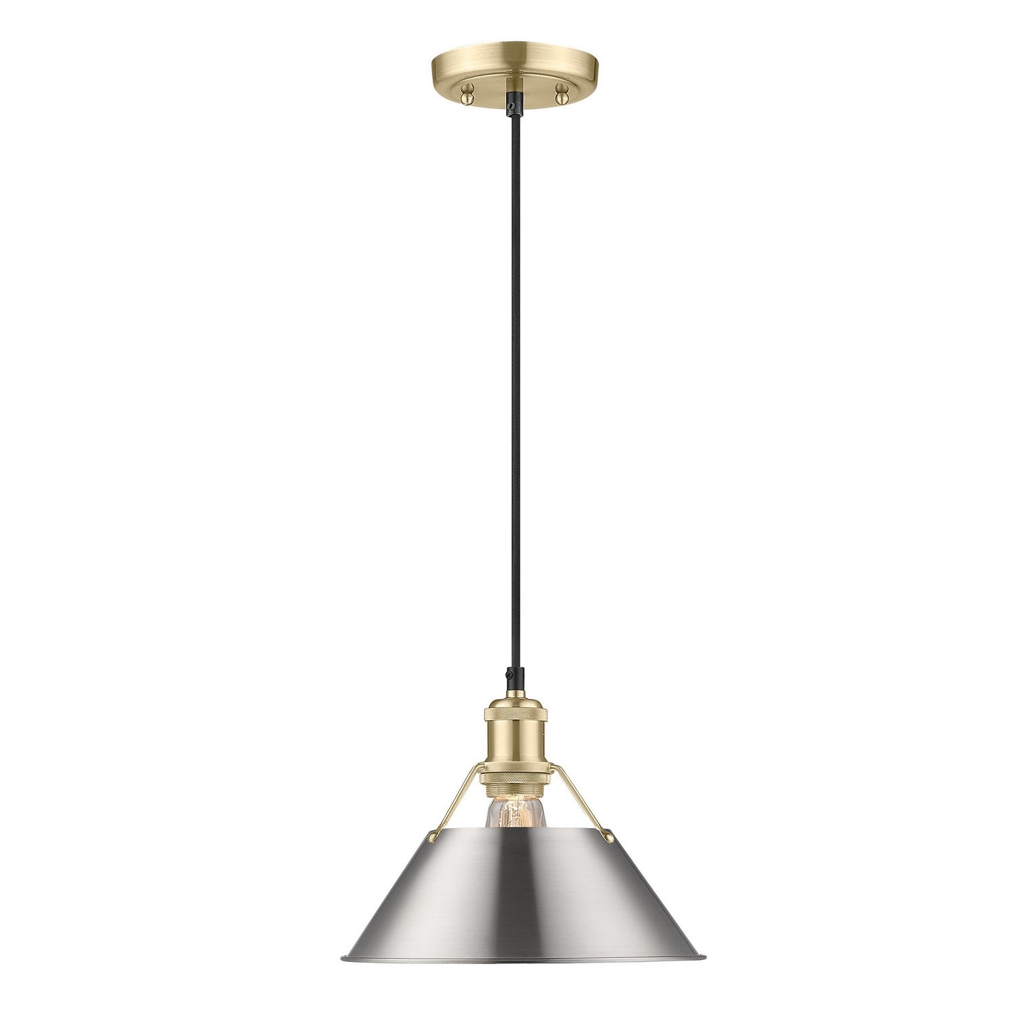 Golden - 3306-M BCB-PW - One Light Pendant - Orwell - Brushed Champagne Brass