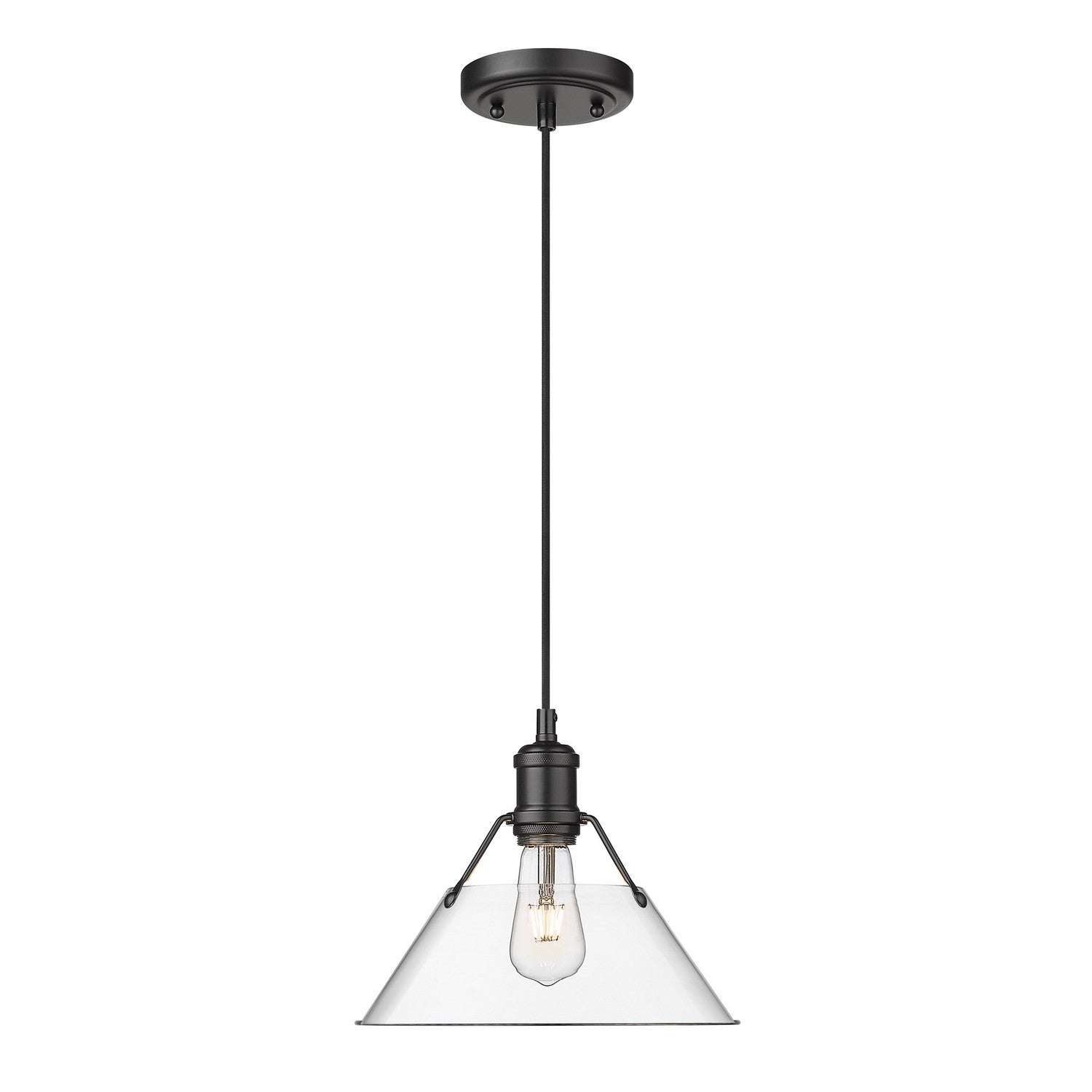 Golden - 3306-M BLK-CLR - One Light Pendant - Orwell - Matte Black