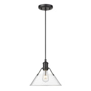 Golden - 3306-M BLK-CLR - One Light Pendant - Orwell - Matte Black