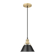 Golden - 3306-S BCB-BLK - One Light Mini Pendant - Orwell - Brushed Champagne Brass