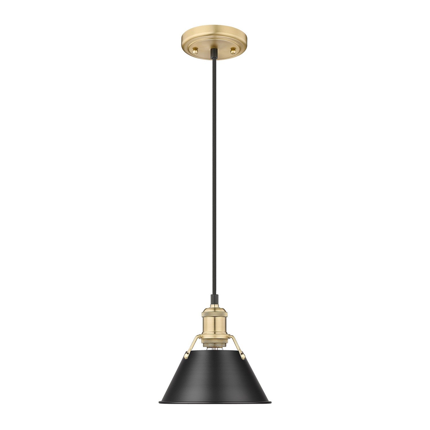 Golden - 3306-S BCB-BLK - One Light Mini Pendant - Orwell - Brushed Champagne Brass