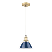 Golden - 3306-S BCB-NVY - One Light Mini Pendant - Orwell - Brushed Champagne Brass