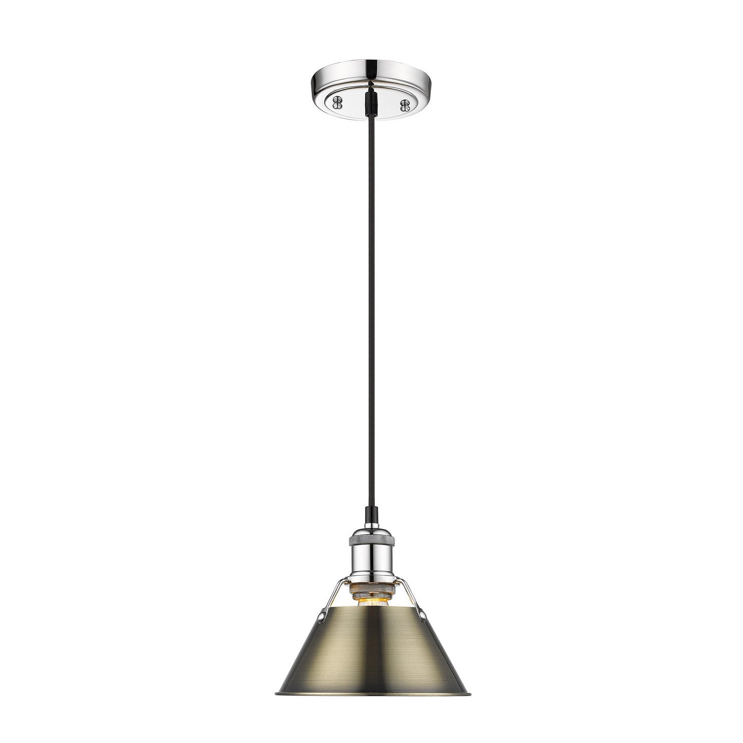 Golden - 3306-S CH-AB - One Light Mini Pendant - Orwell - Chrome
