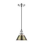 Golden - 3306-S CH-AB - One Light Mini Pendant - Orwell - Chrome