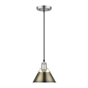 Golden - 3306-S PW-AB - One Light Mini Pendant - Orwell - Pewter