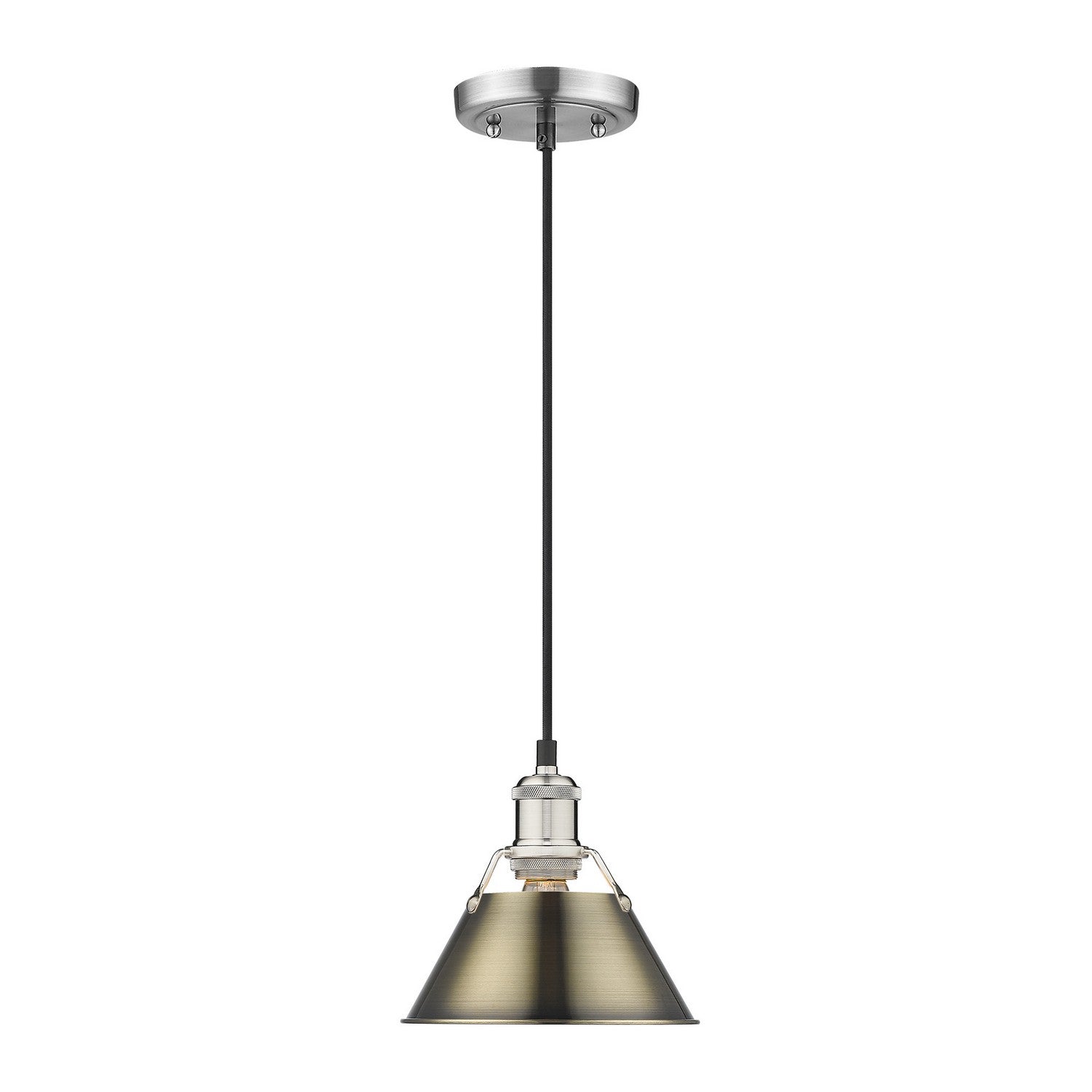 Golden - 3306-S PW-AB - One Light Mini Pendant - Orwell - Pewter