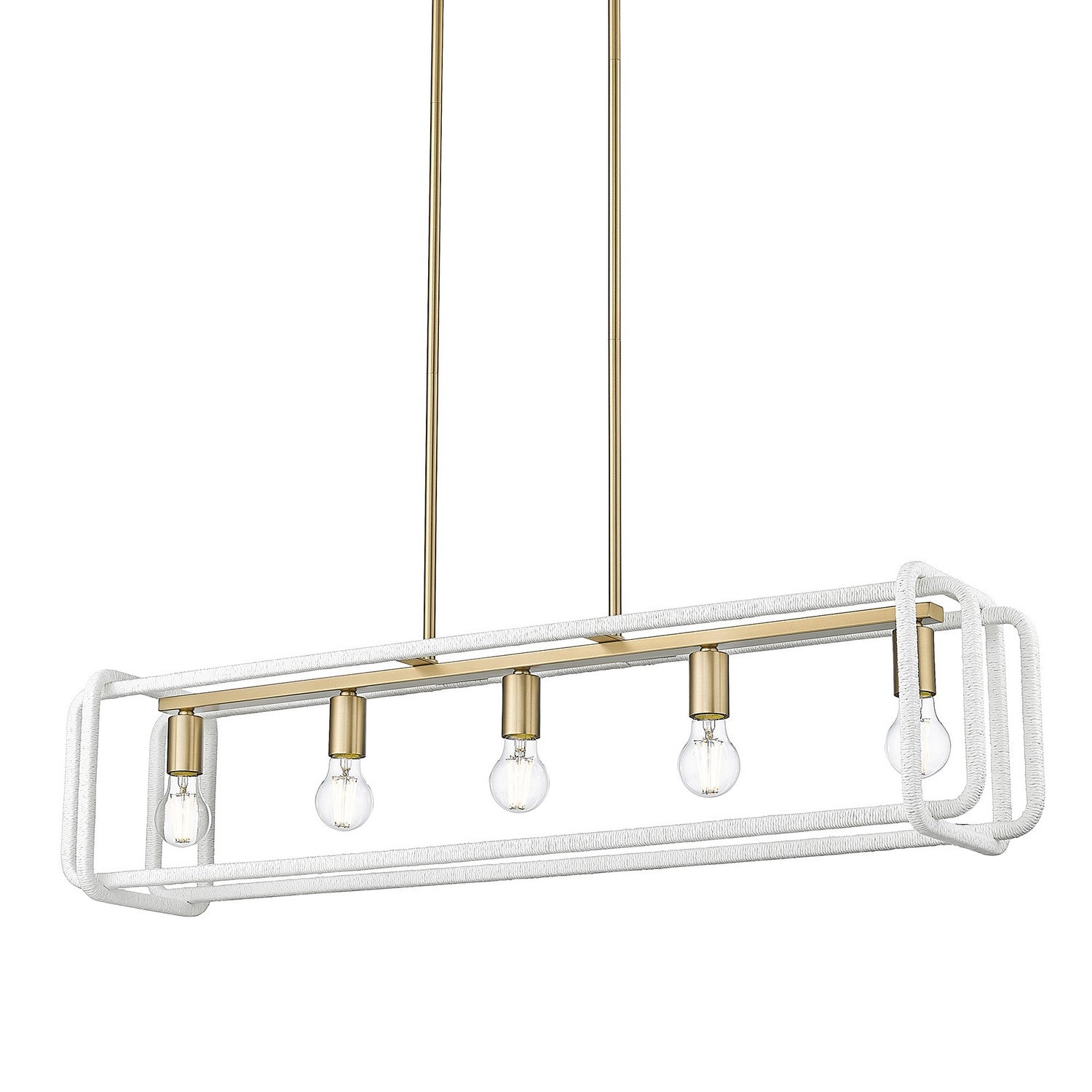 Golden - 6085-LP BCB-WR - Five Light Linear Pendant - Camden - Brushed Champagne Brass