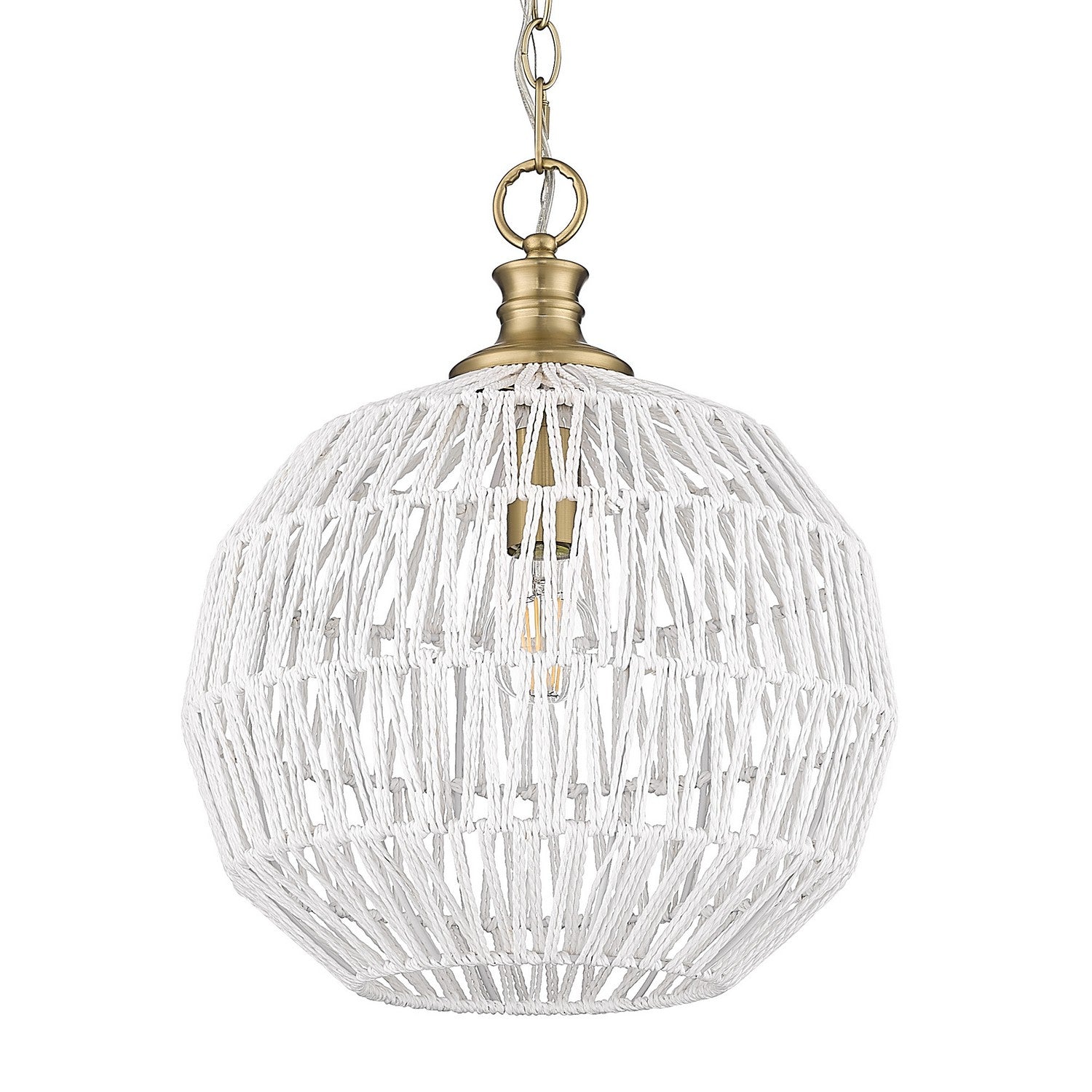 Golden - 6933-M BCB-WR - One Light Pendant - Florence - Brushed Champagne Brass