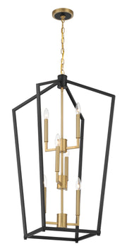 Minka-Lavery - 1465-883 - Six Light Pendant - Colwick - Coal Black & Signature Brass