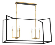 Minka-Lavery - 1466-883 - Six Light Island Chandelier - Colwick - Coal Black & Signature Brass