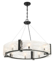 Minka-Lavery - 3619-66A - Eight Light Pendant - Cloud Break - Coal Black