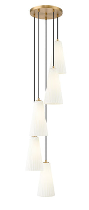 Z-Lite - 3043P7-5R-MGLD - Five Light Chandelier - Farrell - Modern Gold
