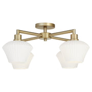 Quorum - 3221-26-80 - Four Light Flush Mount - Cassini - Aged Brass
