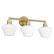 Quorum - 5221-3-80 - Three Light Vanity - Cassini - Aged Brass