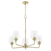 Quorum - 6313-5-80 - Five Light Chandelier - Raymond - Aged Brass|Aged Brass