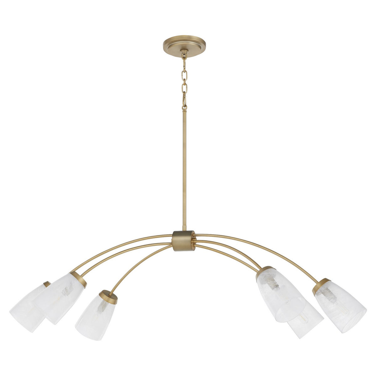 Quorum - 6877-6-80 - Six Light Linear Chandelier - Arpeggio - Aged Brass