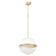 Quorum - 82-12-0880 - One Light Pendant - Studio White|Aged Brass