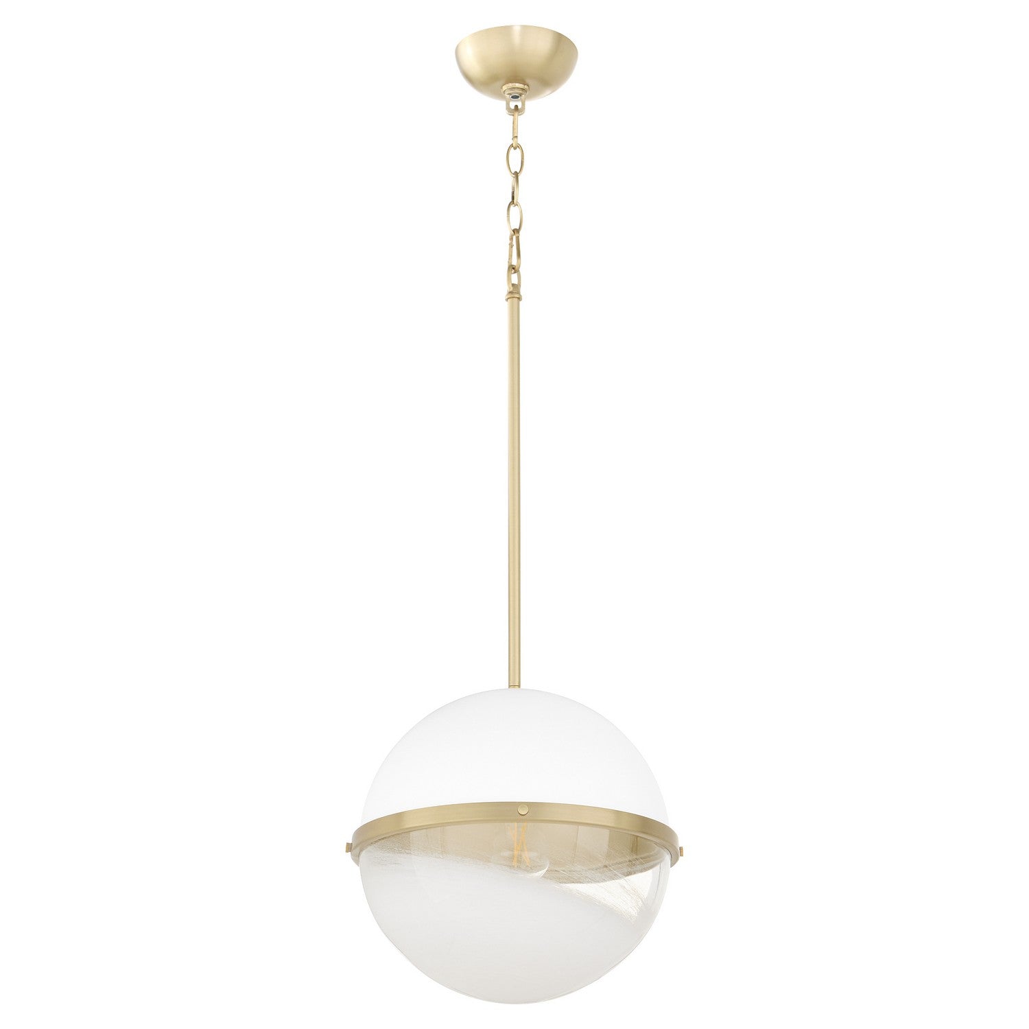 Quorum - 82-12-0880 - One Light Pendant - Studio White|Aged Brass