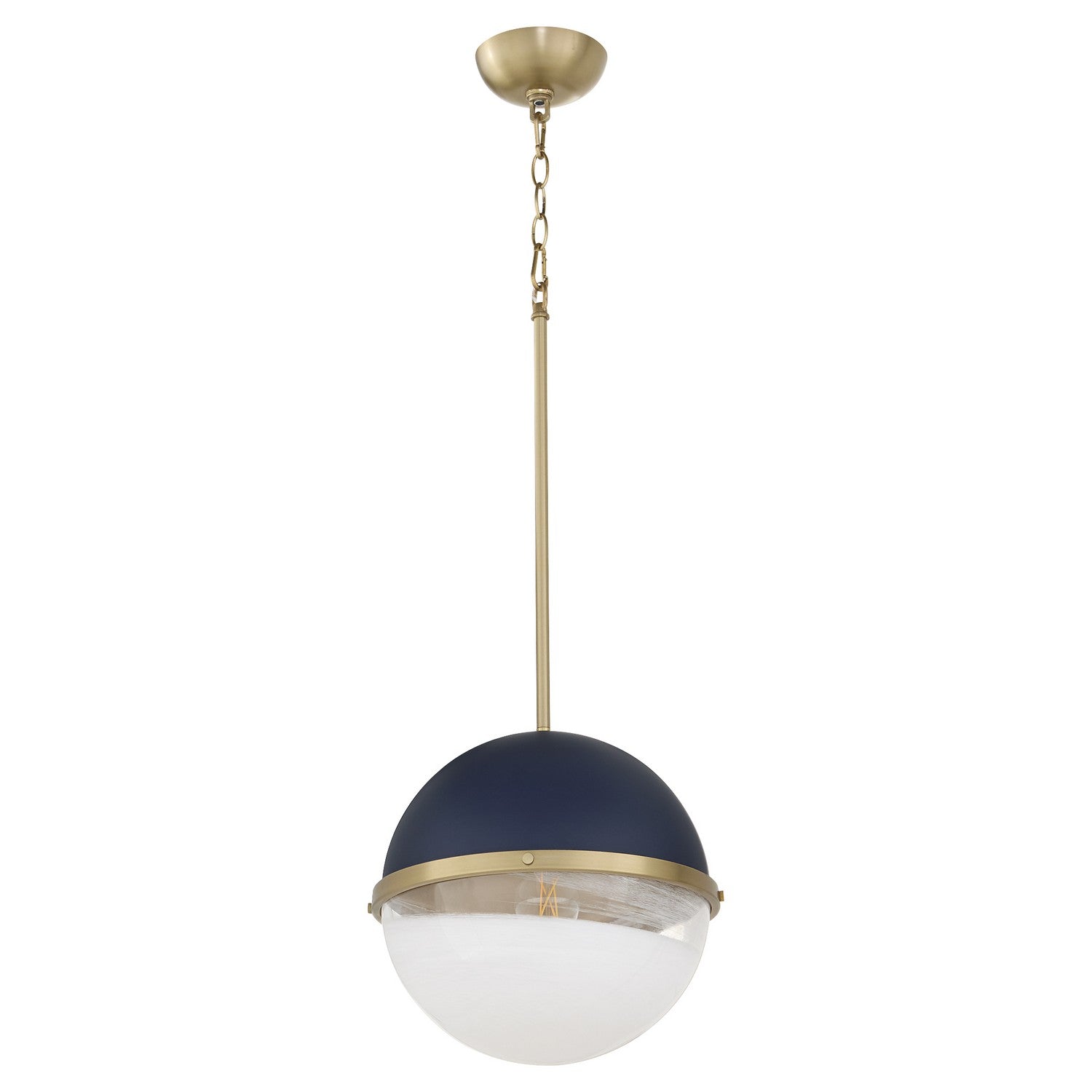 Quorum - 82-12-3280 - One Light Pendant - Blue|Aged Brass