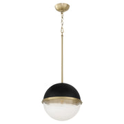 Quorum - 82-12-6980 - One Light Pendant - Textured Black|Aged Brass