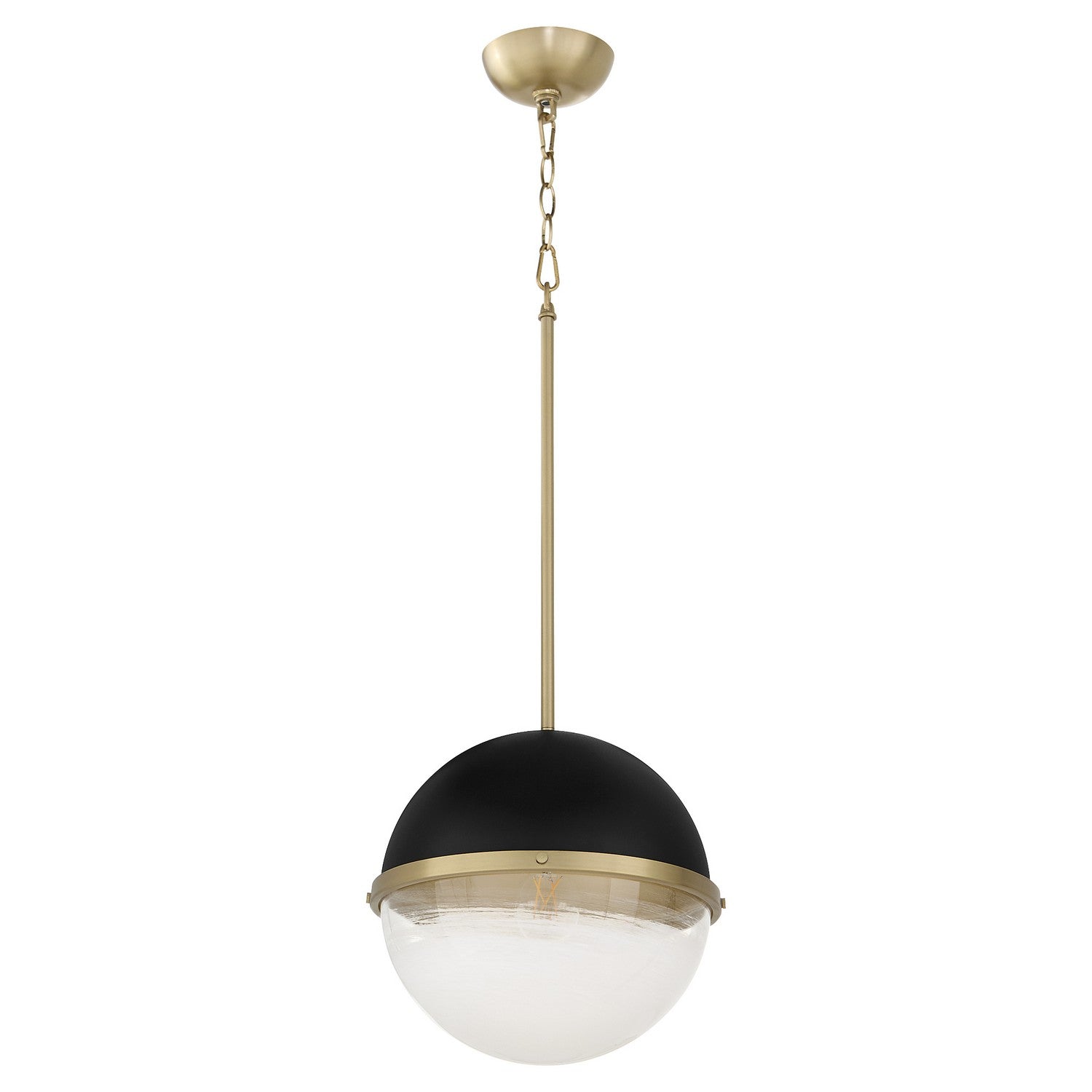 Quorum - 82-12-6980 - One Light Pendant - Textured Black|Aged Brass
