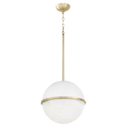 Quorum - 82-14-0880 - One Light Pendant - Studio White|Aged Brass