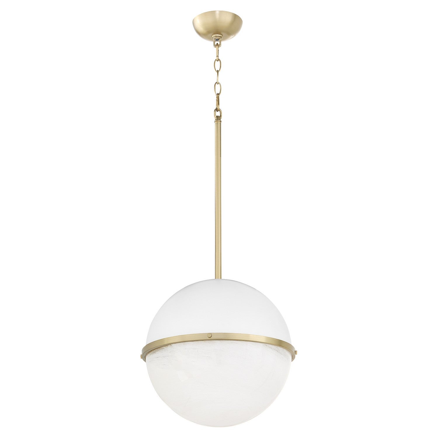 Quorum - 82-14-0880 - One Light Pendant - Studio White|Aged Brass