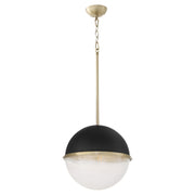 Quorum - 82-14-6980 - One Light Pendant - Textured Black|Aged Brass