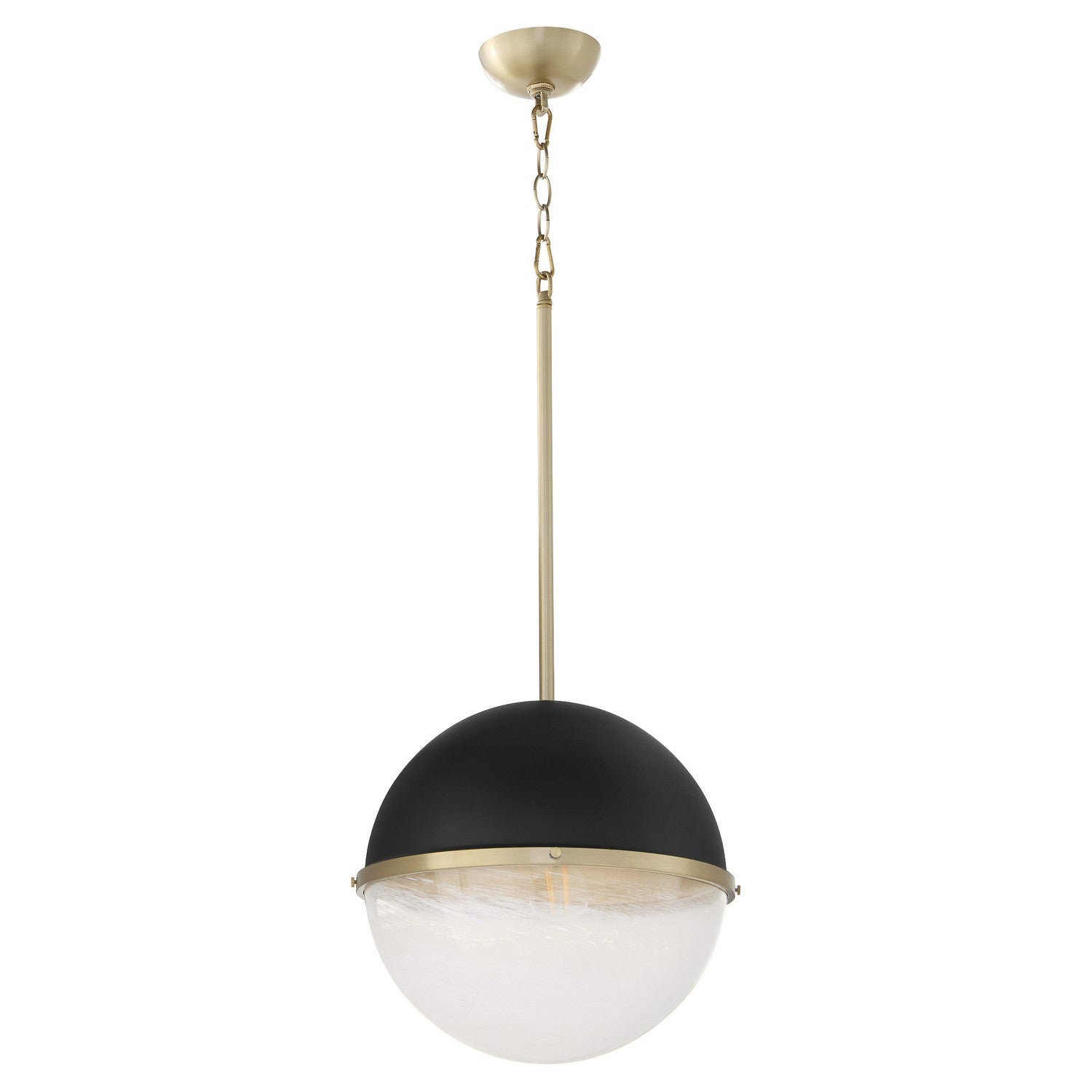 Quorum - 82-14-6980 - One Light Pendant - Textured Black|Aged Brass