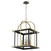 Quorum - 8216-4-5980 - Four Light Pendant - Moritz - Matte Black|Aged Brass
