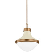 Troy Lighting - F3117-PBR/SSD - One Light Pendant - Maxton - Patina Brass And Soft Sand