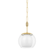 Hudson Valley - 7310-AGB - One Light Pendant - Clementon - Aged Brass