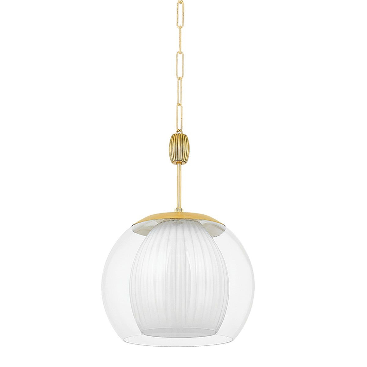 Hudson Valley - 7317-AGB - One Light Pendant - Clementon - Aged Brass