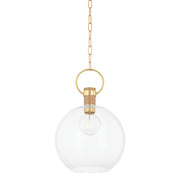 Mitzi - H933701L-AGB - One Light Pendant - Catrine - Aged Brass
