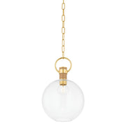 Mitzi - H933701S-AGB - One Light Pendant - Catrine - Aged Brass