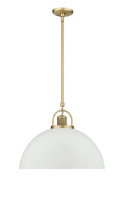 Millennium - 20991-VB/MW - One Light Pendant - Artistan - Vintage Brass/Matte White