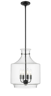Millennium - 22804-MB - Four Light Pendant - Mahannah - Matte Black