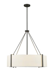 Millennium - 28206-MB/WH - Six Light Pendant - Telfar - Matte Black/White