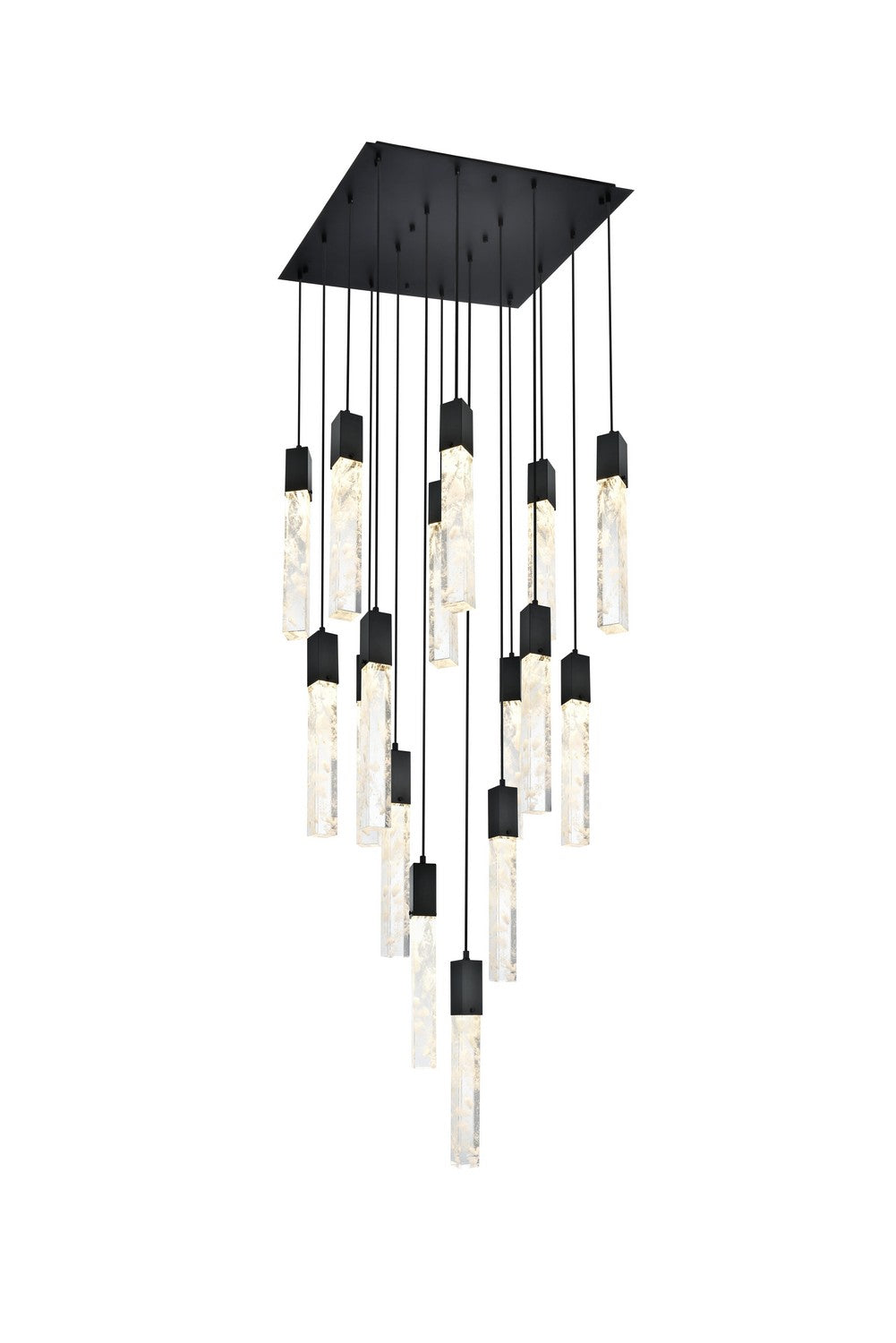 Elegant Lighting - 2088G30BK - 16 Light Pendant - Aurora - Black