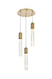 Elegant Lighting - 2089D16SG - Three Light Chandelier - Aurora - Satin Gold